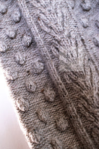 CHANEL 15PF Gray Wool Cashmere Mohair Floral Embellished Knit Sweater 38 シャネル グレー ウール カシミヤ モヘア フラワー ニット セーター 即発