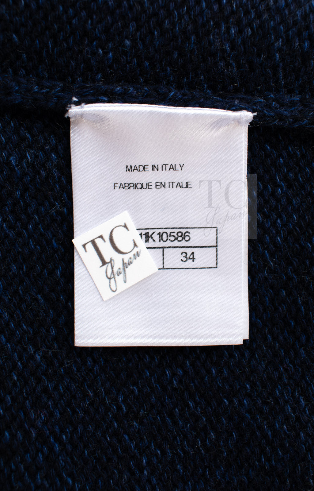 シャネル セーター CHANEL 22A ネイビー ピンク ココ マーク カシミヤ 100% ニット CC グリポワ宝石ボタン 34 36 38