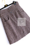 CHANEL 03S Brown Beige Pink Linen Cotton Tweed Skirt 38 シャネル ブラウン ベージュ ピンク リネン コットン ツイード スカート 即発