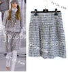 CHANEL 05A Gray Silver Mix Wool Cashmere Tweed Skirt 36 38 シャネル グレー シルバー ふんわり ウール カシミヤ ツイード スカート 即発