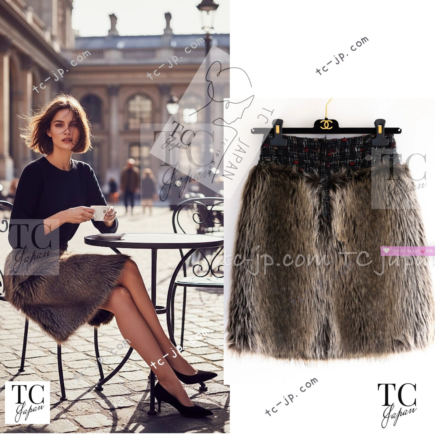 CHANEL 10A Black Red Wool Lesage Tweed Fantasy Fur Mini Skirt 34 シャネル ブラック レッド ウール ルサージュ ファンタジー ファー ミニ スカート 即発