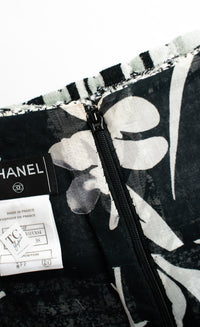 CHANEL 04S Black White CC Logo Wool Silk Cotton Lesage Tweed Skirt 38 シャネル ブラック ホワイト CC ロゴ ウール シルク コットン ルサージュ ツイード スカート 即発 - TC JAPAN