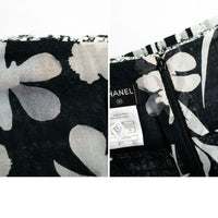 CHANEL 04S Black White CC Logo Wool Silk Cotton Lesage Tweed Skirt 38 シャネル ブラック ホワイト CC ロゴ ウール シルク コットン ルサージュ ツイード スカート 即発
