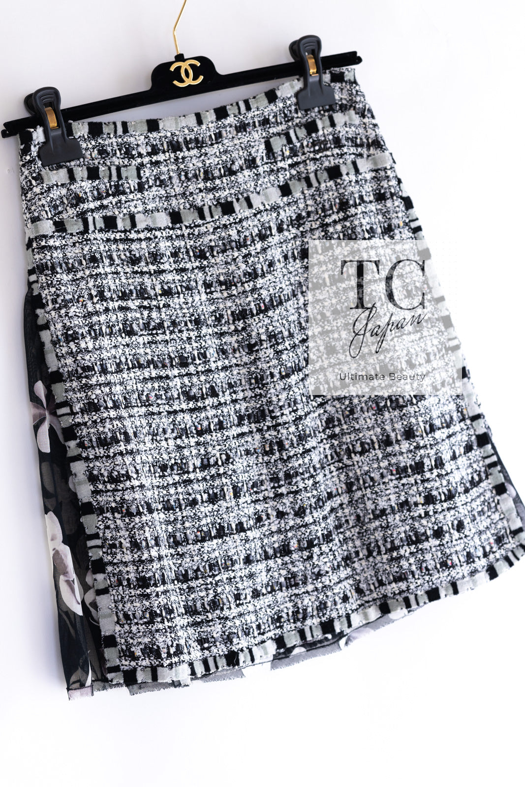 CHANEL 04S Black White Fringe Lesage Jacket Skirt Suit 38 シャネル ブラック ホワイト フリンジ ルサージュ ツイード ジャケット スカート スーツ 即発