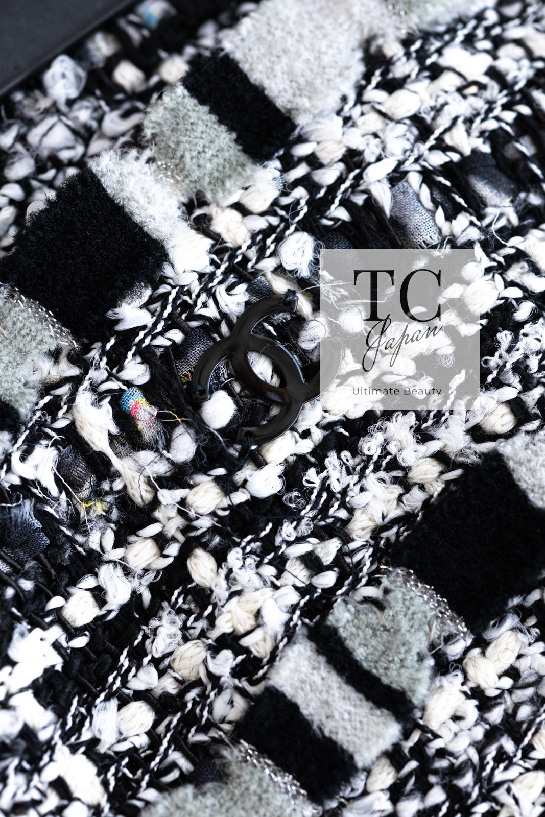 CHANEL 04S Black White Fringe Lesage Jacket Skirt Suit 38 シャネル ブラック ホワイト フリンジ ルサージュ ツイード ジャケット スカート スーツ 即発