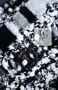 CHANEL 04S Black White Fringe Lesage Jacket Skirt Suit 38 シャネル ブラック ホワイト フリンジ ルサージュ ツイード ジャケット スカート スーツ 即発