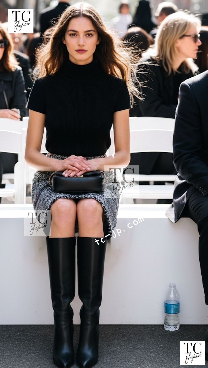CHANEL 11S white black tweed women's skirt / シャネル レディース ホワイト ブラック ツイード スカート