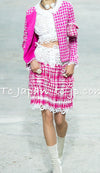 CHANEL 14S Pink White Metallic Trim Cotton Tweed Dress 36 シャネル ピンク ホワイト メタリック トリム コットン ツイード ワンピース 即発