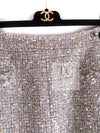 CHANEL 05S Beige Gold Silver Metallic Tweed Jacket Skirt Suit 44 46 シャネル ベージュ ゴールド メタリック ルサージュ ツイード ジャケット スカート スーツ 即発