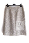 CHANEL 05S Beige Gold Silver Metallic Tweed Jacket Skirt Suit 44 46 シャネル ベージュ ゴールド メタリック ルサージュ ツイード ジャケット スカート スーツ 即発