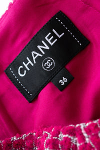 CHANEL 22A Raspberry Pink Wool Blend Tweed Skirt 36 シャネル ラズベリー ピンク ウール 混合 ツイード スカート 即発