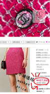 CHANEL 22A Raspberry Pink Wool Blend Tweed Skirt 36 シャネル ラズベリー ピンク ウール 混合 ツイード スカート 即発