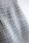 CHANEL 09S Light Gray Mint Cotton Wool Tweed Skirt 34 シャネル ライト グレー ミント コットン ウール ツイード スカート 即発