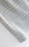 CHANEL 09S Light Gray Mint Cotton Wool Tweed Skirt 34 シャネル ライト グレー ミント コットン ウール ツイード スカート 即発