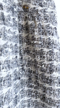CHANEL 05A Gray Silver Mix Wool Cashmere Tweed Skirt 36 38 シャネル グレー シルバー ふんわり ウール カシミヤ ツイード スカート 即発