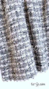 CHANEL 05A Gray Silver Mix Wool Cashmere Tweed Skirt 36 38 シャネル グレー シルバー ふんわり ウール カシミヤ ツイード スカート 即発