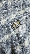 CHANEL 05A Gray Silver Mix Wool Cashmere Tweed Skirt 36 38 シャネル グレー シルバー ふんわり ウール カシミヤ ツイード スカート 即発