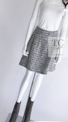 CHANEL 05A Gray Silver Mix Wool Cashmere Tweed Skirt 36 38 シャネル グレー シルバー ふんわり ウール カシミヤ ツイード スカート 即発