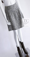 CHANEL 05A Gray Silver Mix Wool Cashmere Tweed Skirt 36 38 シャネル グレー シルバー ふんわり ウール カシミヤ ツイード スカート 即発