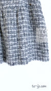CHANEL 05A Gray Silver Mix Wool Cashmere Tweed Skirt 36 38 シャネル グレー シルバー ふんわり ウール カシミヤ ツイード スカート 即発