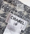 CHANEL 05A Gray Silver Mix Wool Cashmere Tweed Skirt 36 38 シャネル グレー シルバー ふんわり ウール カシミヤ ツイード スカート 即発