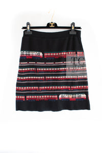 CHANEL 07C Black Train Central Station Cotton Cashmere Knit Skirt 38 シャネル ブラック セントラルステーション 電車 コットン カシミヤ ニット スカート 即発