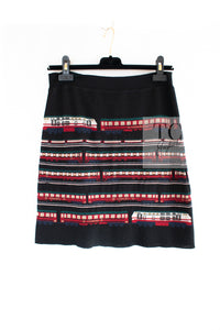 CHANEL 07C Black Train Central Station Cotton Cashmere Knit Skirt 38 シャネル ブラック セントラルステーション 電車 コットン カシミヤ ニット スカート 即発
