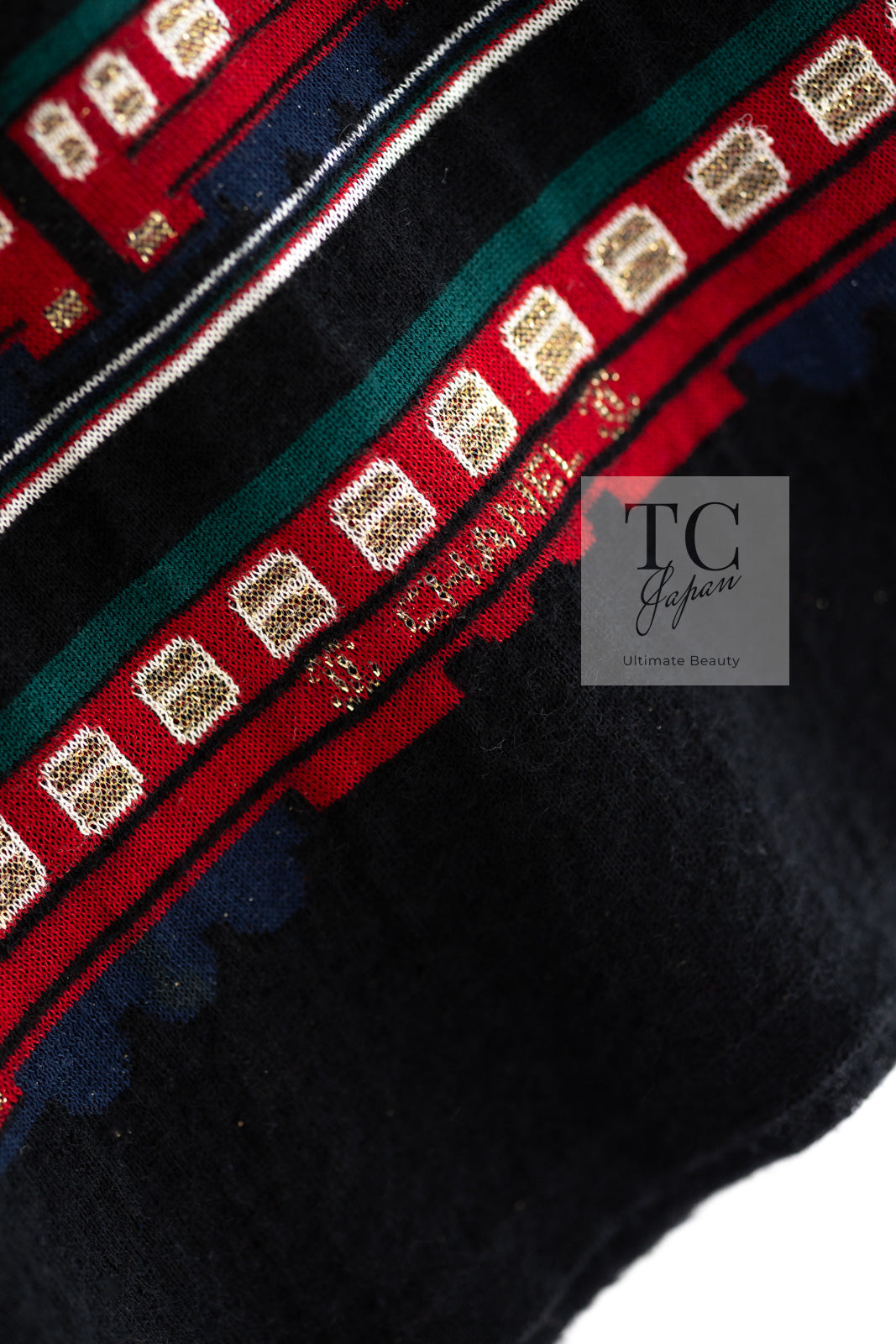 CHANEL 07C Black Train Central Station Cotton Cashmere Knit Skirt 38 シャネル ブラック セントラルステーション 電車 コットン カシミヤ ニット スカート 即発