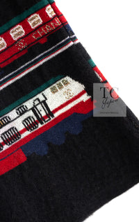 CHANEL 07C Black Train Central Station Cotton Cashmere Knit Skirt 38 シャネル ブラック セントラルステーション 電車 コットン カシミヤ ニット スカート 即発