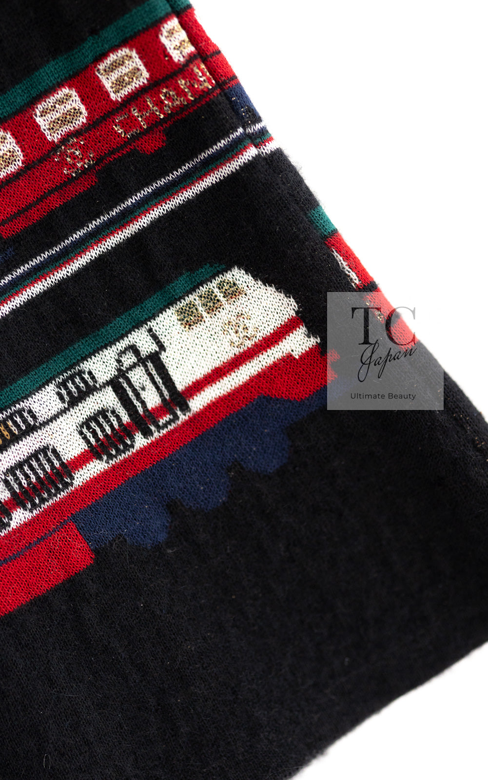 CHANEL 07C Black Train Central Station Cotton Cashmere Knit Skirt 38 シャネル ブラック セントラルステーション 電車 コットン カシミヤ ニット スカート 即発