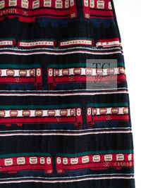 CHANEL 07C Black Train Central Station Cotton Cashmere Knit Skirt 38 シャネル ブラック セントラルステーション 電車 コットン カシミヤ ニット スカート 即発
