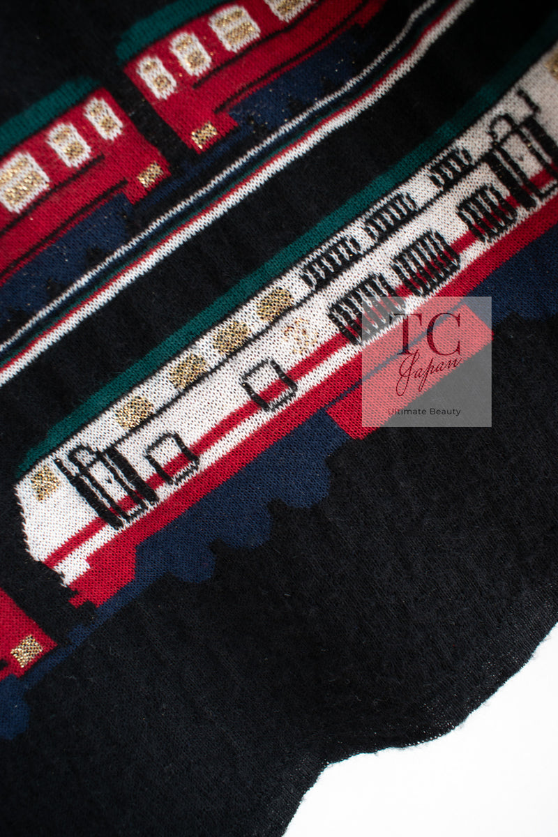 CHANEL 07C Black Train Central Station Cotton Cashmere Knit Skirt 38 シャネル ブラック セントラルステーション 電車 コットン カシミヤ ニット スカート 即発