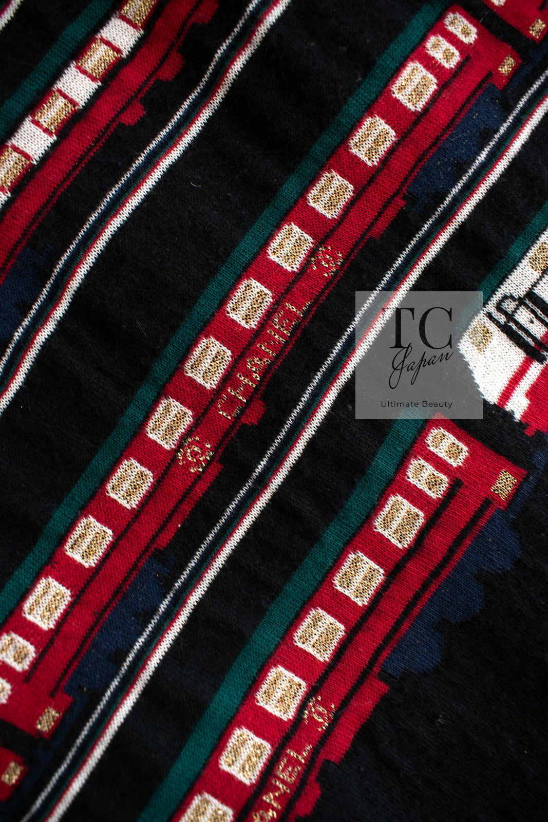 CHANEL 07C Black Train Central Station Cotton Cashmere Knit Skirt 38 シャネル ブラック セントラルステーション 電車 コットン カシミヤ ニット スカート 即発