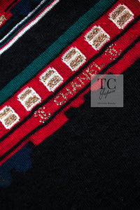 CHANEL 07C Black Train Central Station Cotton Cashmere Knit Skirt 38 シャネル ブラック セントラルステーション 電車 コットン カシミヤ ニット スカート 即発