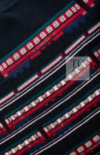 CHANEL 07C Black Train Central Station Cotton Cashmere Knit Skirt 38 シャネル ブラック セントラルステーション 電車 コットン カシミヤ ニット スカート 即発