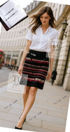 CHANEL 07C Black Train Central Station Cotton Cashmere Knit Skirt 38 シャネル ブラック セントラルステーション 電車 コットン カシミヤ ニット スカート 即発