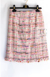 CHANEL 04S Pink Multicolor CC Gold Lesage Tweed Skirt 36 シャネル ピンク ミックス CC ゴールド ルサージュ ツイード スカート 即発
