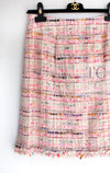 CHANEL 04S Pink Multicolor CC Gold Lesage Tweed Skirt 36 シャネル ピンク ミックス CC ゴールド ルサージュ ツイード スカート 即発