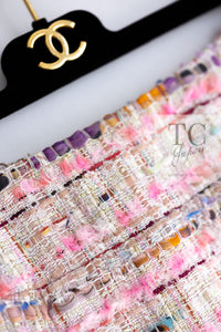 CHANEL 04S Pink Multicolor CC Gold Lesage Tweed Skirt 36 シャネル ピンク ミックス CC ゴールド ルサージュ ツイード スカート 即発