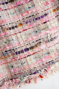 CHANEL 04S Pink Multicolor CC Gold Lesage Tweed Skirt 36 シャネル ピンク ミックス CC ゴールド ルサージュ ツイード スカート 即発