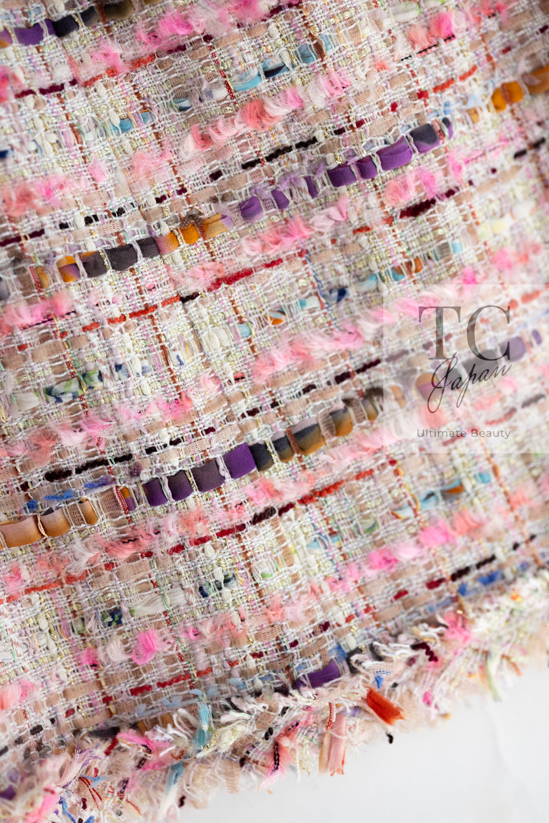 CHANEL 04S Pink Multicolor CC Gold Lesage Tweed Skirt 36 シャネル ピンク ミックス CC ゴールド ルサージュ ツイード スカート 即発