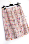 CHANEL 04S Pink Multicolor CC Gold Lesage Tweed Skirt 36 シャネル ピンク ミックス CC ゴールド ルサージュ ツイード スカート 即発