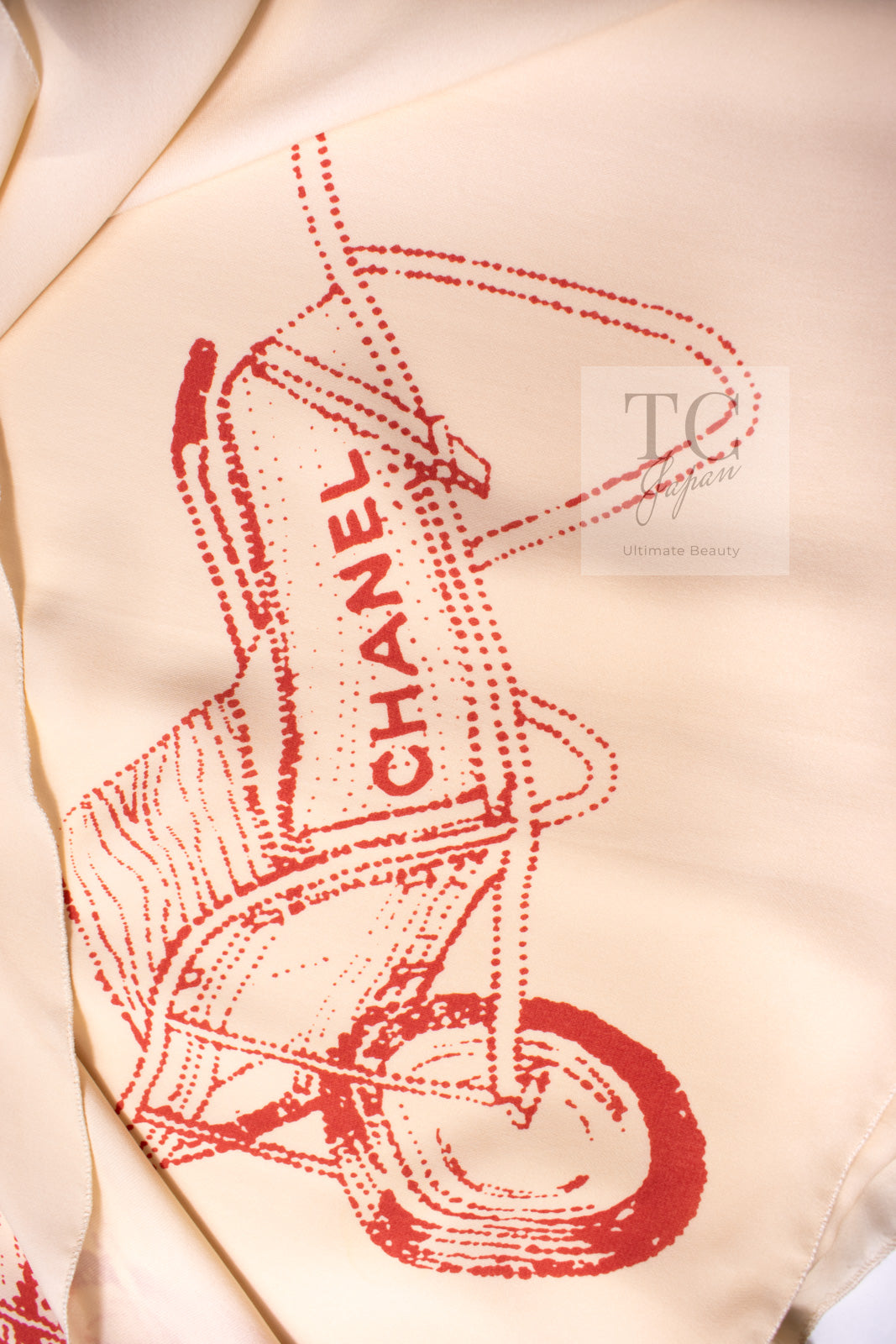 シャネル スカート CHANEL ベージュ ニュートラル ミルフィーユ シルク