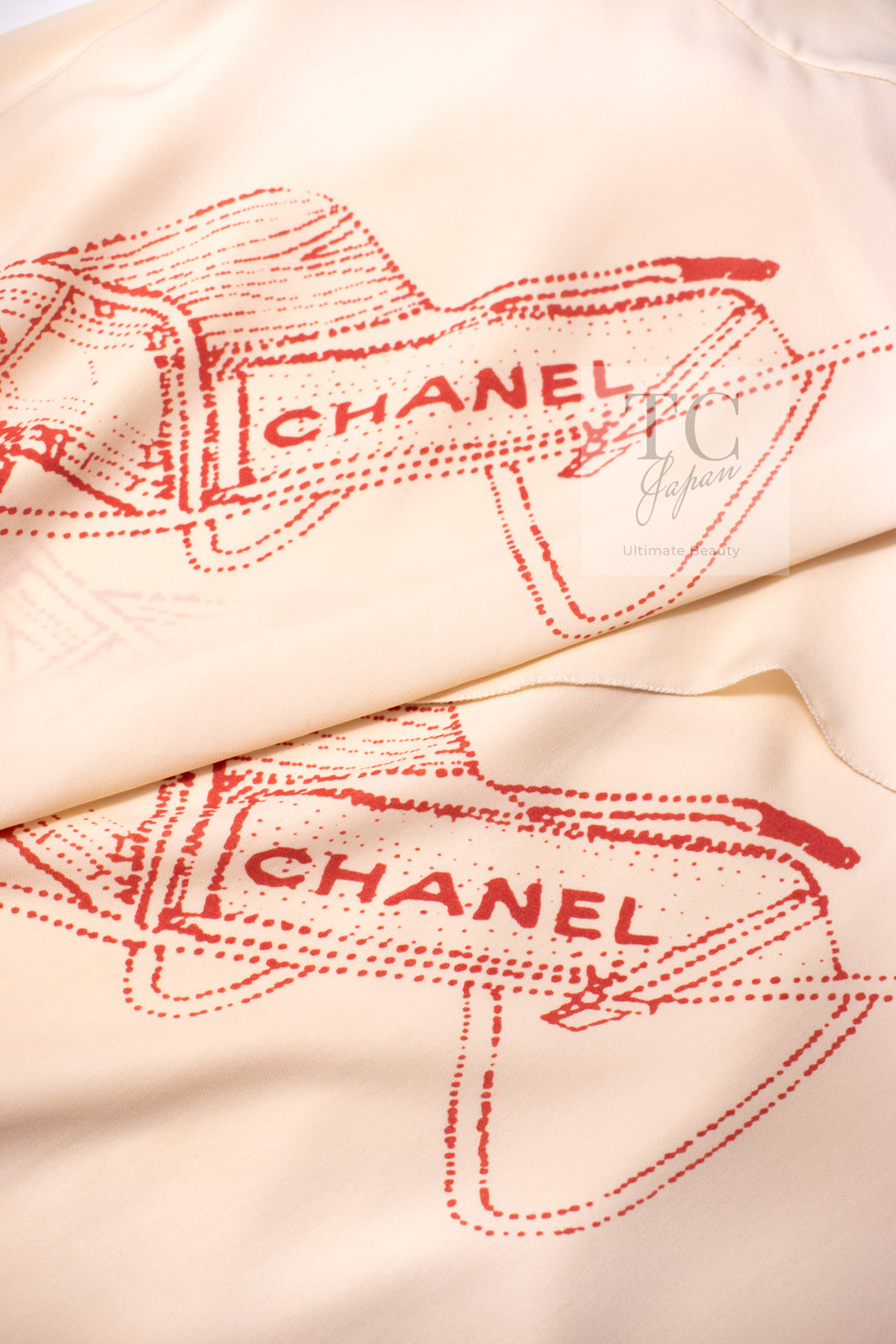 シャネル スカート CHANEL ベージュ ニュートラル ミルフィーユ シルク