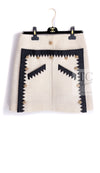 CHANEL 15PF Ivory Wool Mohair Leather Trim Skirt 44 シャネル アイボリー ウール モヘア レザートリム スカート 即発