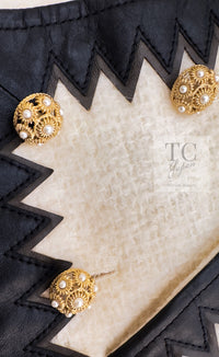 CHANEL 15PF Ivory Wool Mohair Leather Trim Skirt 44 シャネル アイボリー ウール モヘア レザートリム スカート 即発