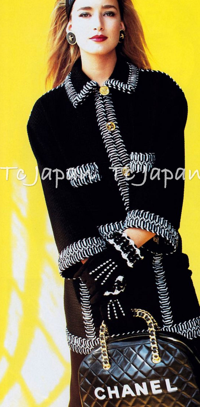 CHANEL 90A Vintage Supermodel Red Wool Tweed Skirt 34 36 シャネル ヴィンテージ スーパーモデル レッド ウール ツイード スカート 即発