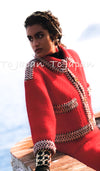 CHANEL 90A Vintage Supermodel Red Wool Tweed Skirt 34 36 シャネル ヴィンテージ スーパーモデル レッド ウール ツイード スカート 即発