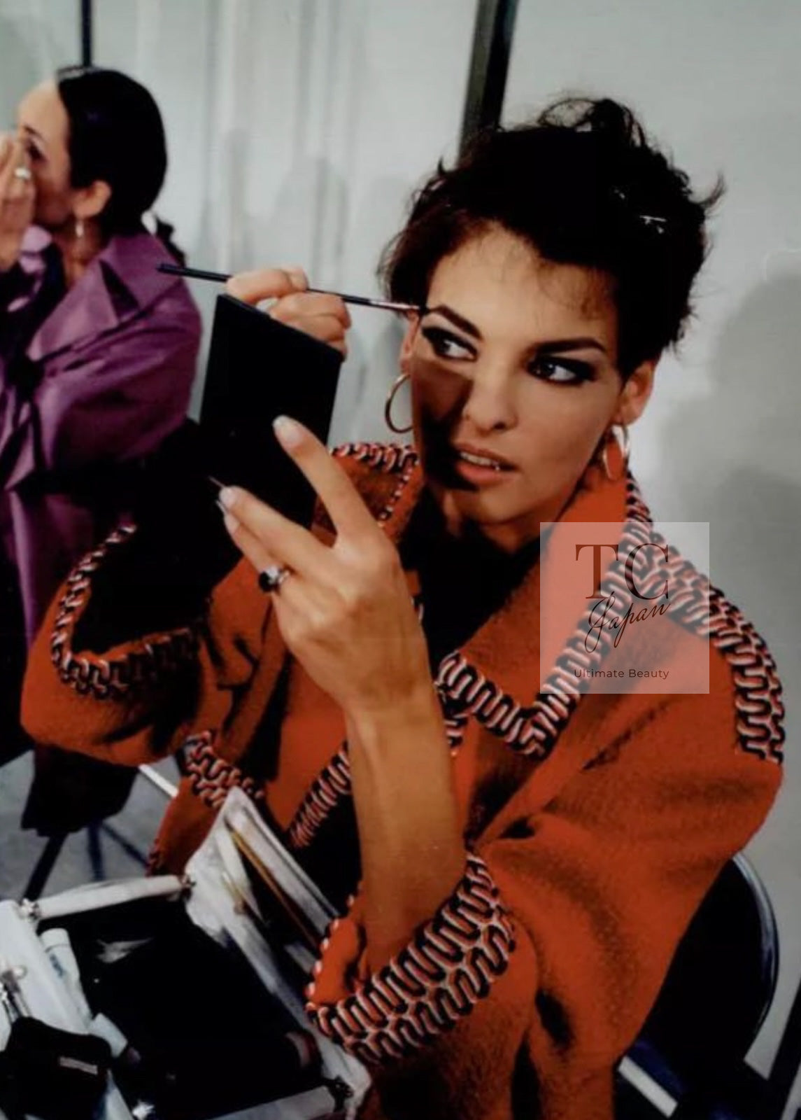 CHANEL 90A Vintage Supermodel Red Wool Tweed Skirt 34 36 シャネル ヴィンテージ スーパーモデル レッド ウール ツイード スカート 即発