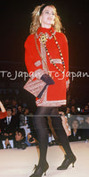 CHANEL 90A Vintage Supermodel Red Wool Tweed Skirt 34 36 シャネル ヴィンテージ スーパーモデル レッド ウール ツイード スカート 即発